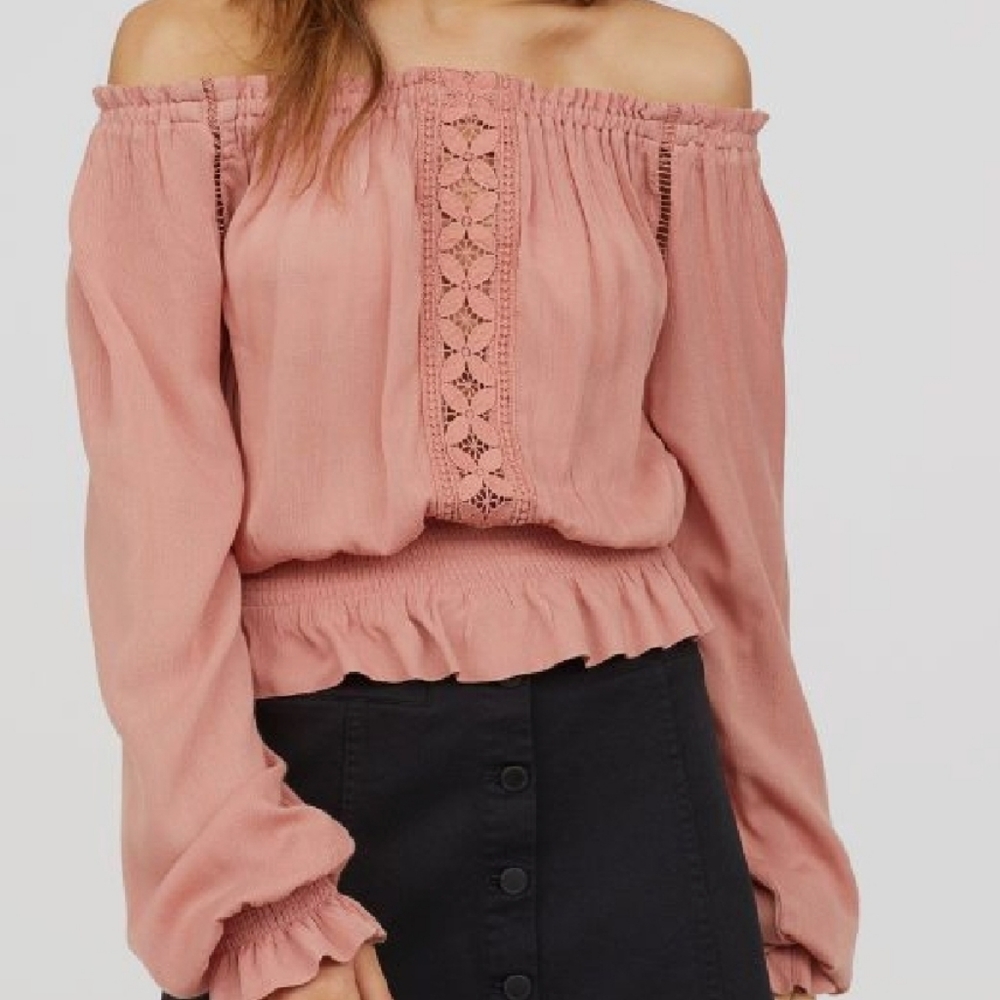 H&M vintage rose blouse